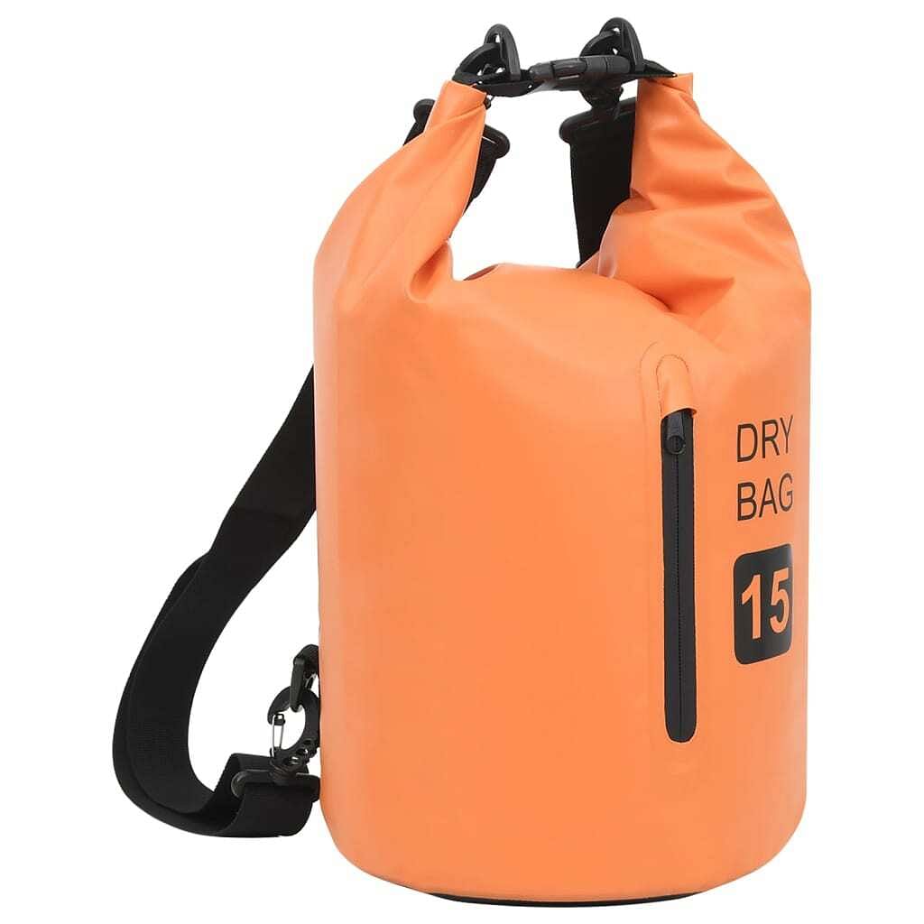 Dry bag with zipper orange 4 gal pvc
