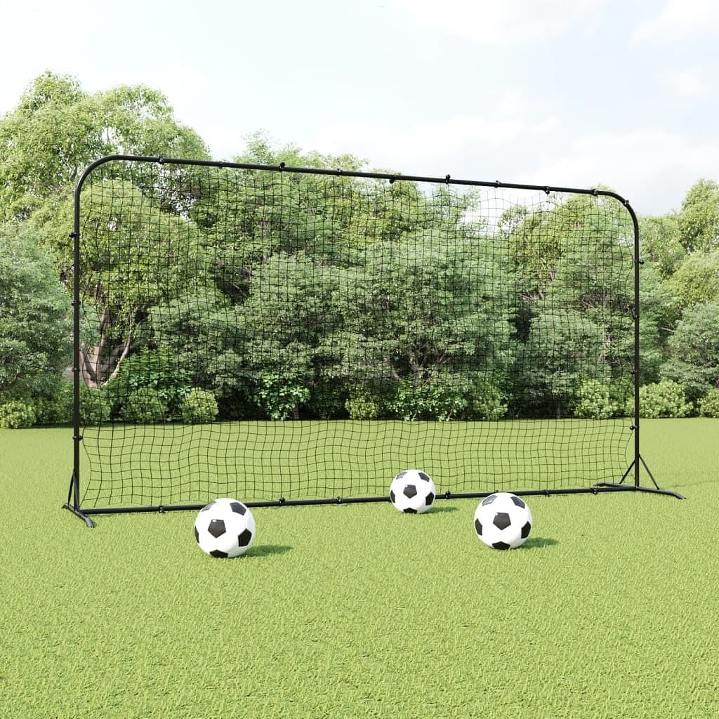 Football rebounder net black 144.1"x35.4"x72" hdpe