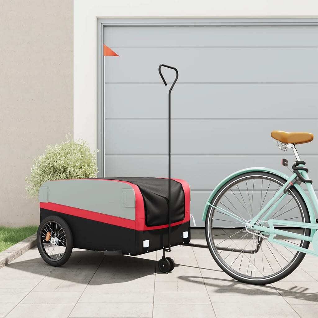Bike trailer black and red 99.2 lb iron