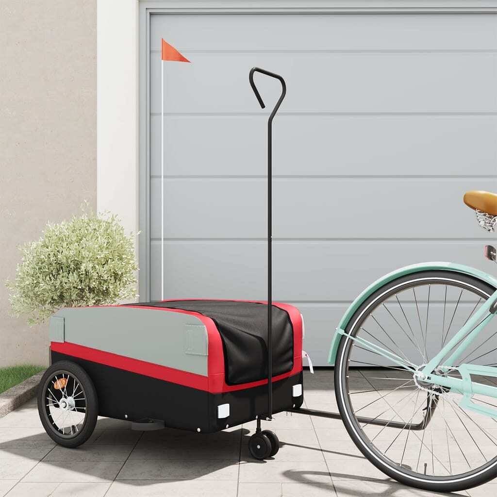 Bike trailer black and red 99.2 lb iron