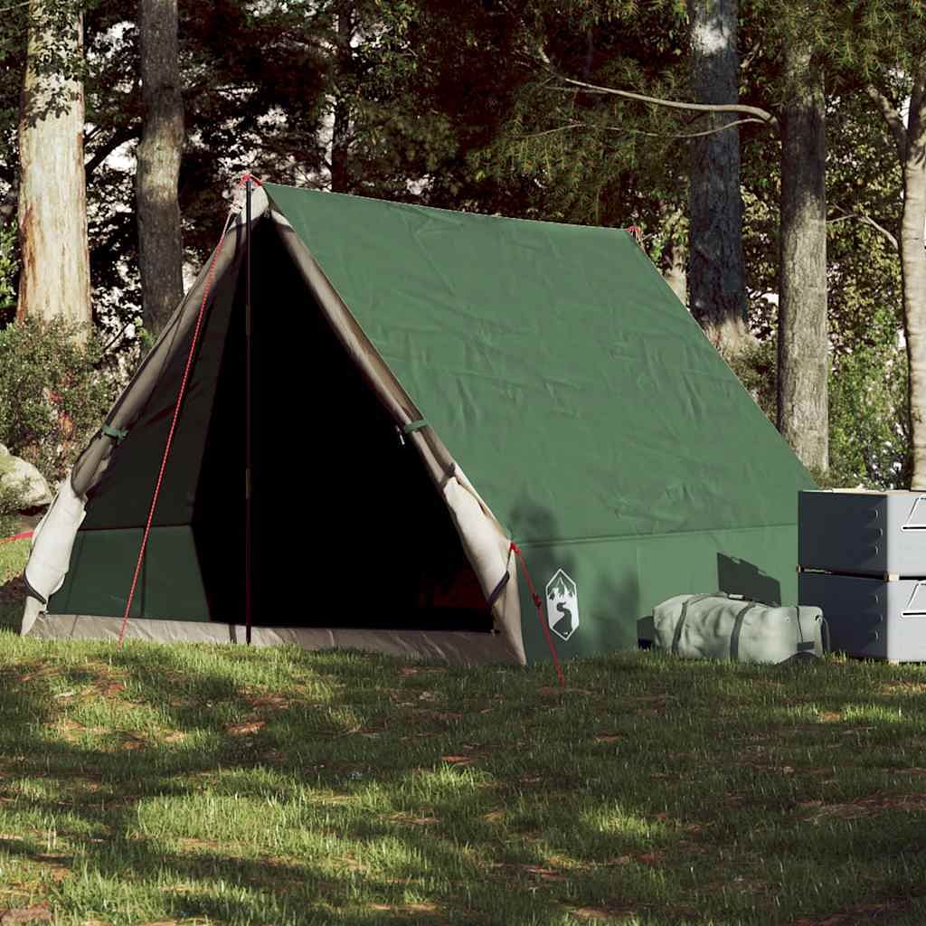 Camping tent a-frame 2-person green waterproof