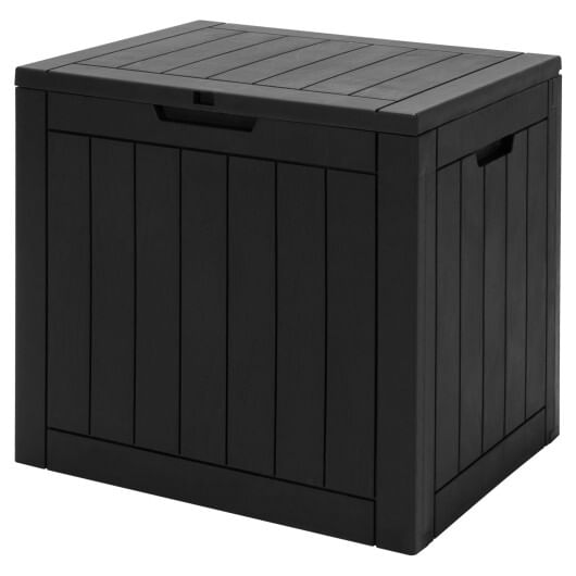 30 gallon deck box storage container seating tools-black