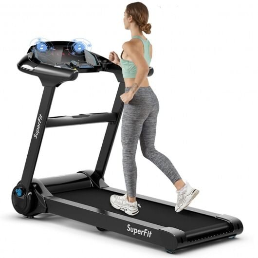 2.25hp folding treadmill with bluetooth speaker-black