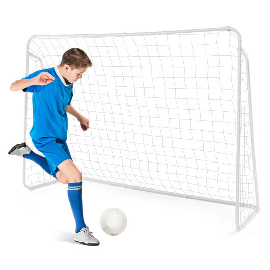 Soccer goal for backyard with heavy duty frame and ground stakes