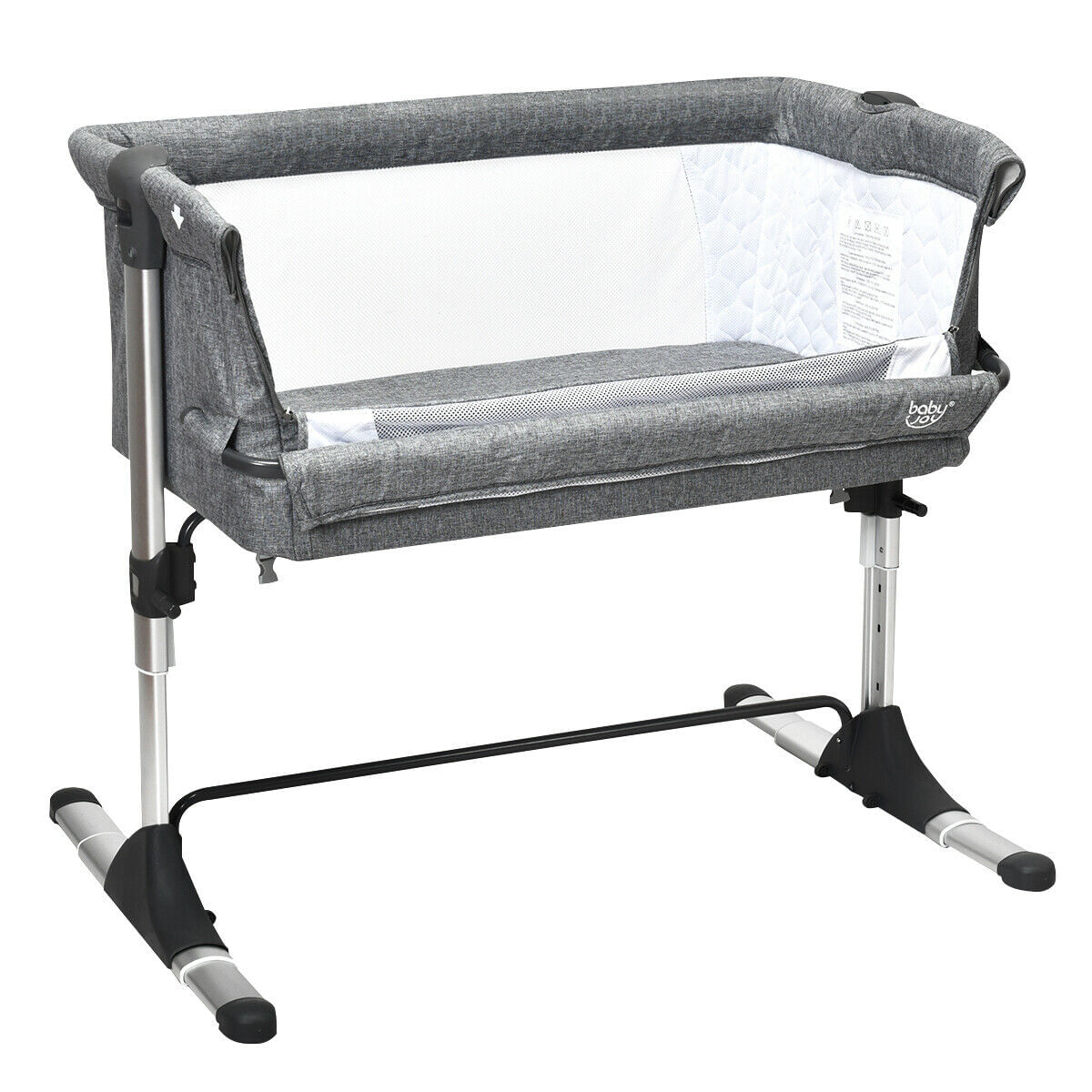 Travel portable baby bed side sleeper  bassinet crib with carrying bag-gray - color: gray