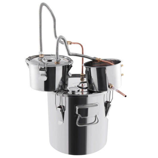 5/10 gal 22/38 l water alcohol distiller for diy whisky-5 gal - color: silver - size: m