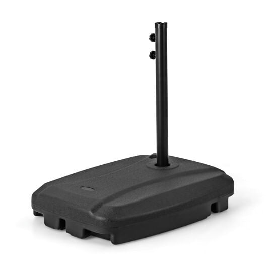 Fillable universal offset umbrella base with cross base and wheels-black - color: black