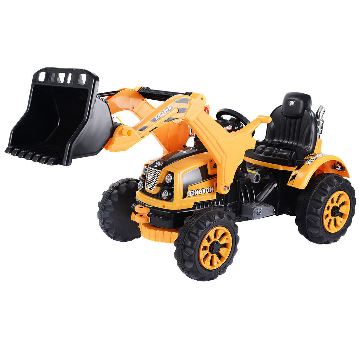 12 v battery powered kids ride on dumper truck-yellow. - color: yellow