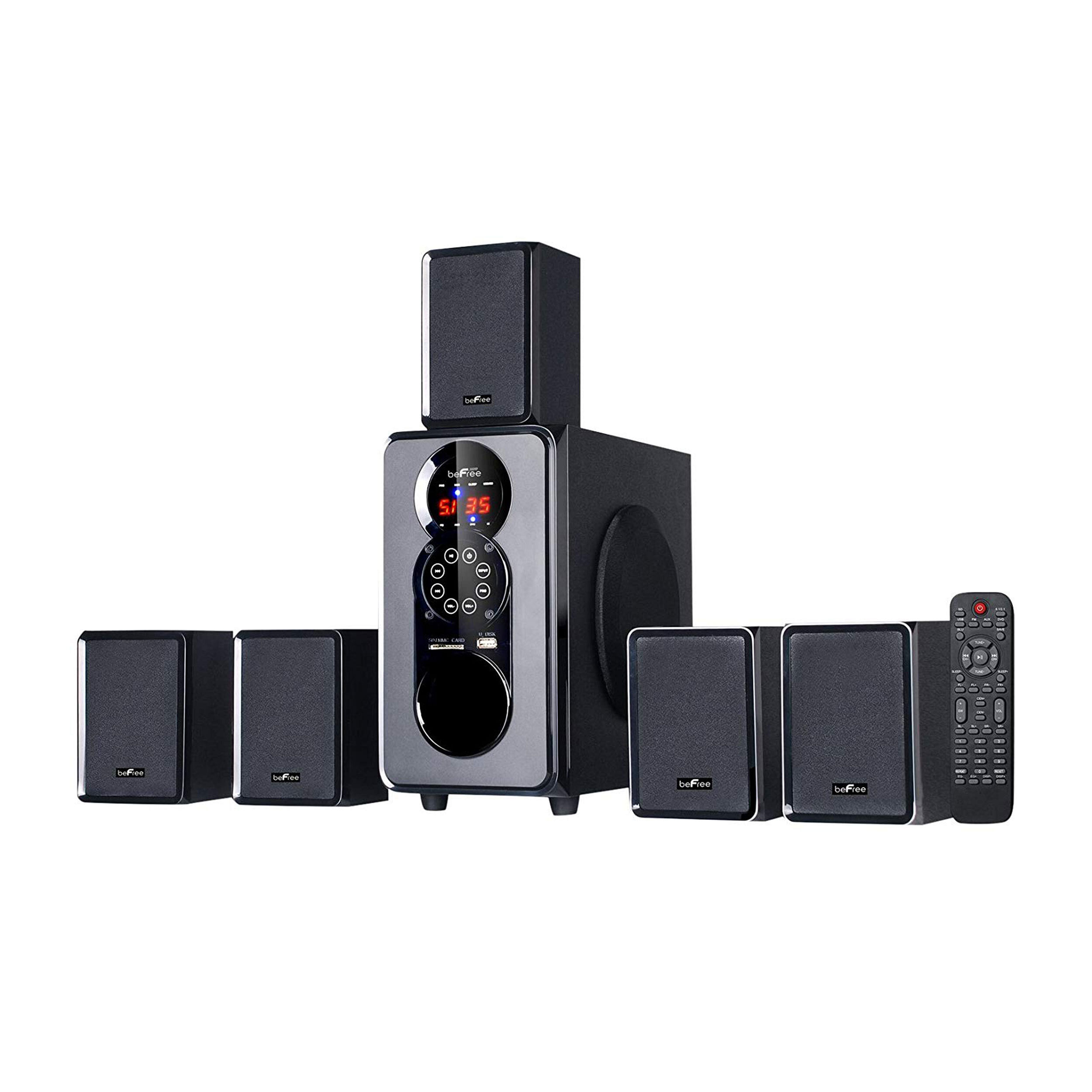 Befree sound 5.1 channel bluetooth surround sound speaker system in black