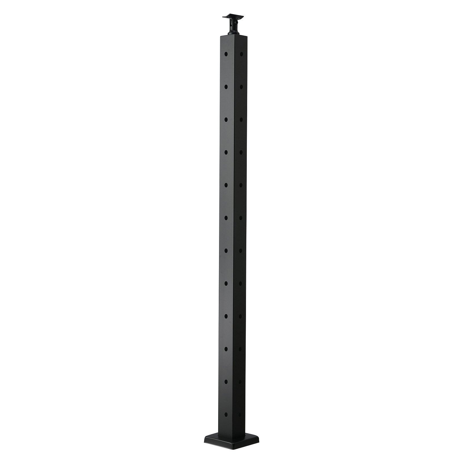 Vevor cable railing post, 42x2x2 inch corner railing post, with l-shaped pre-drilled holes, stainless steel cable rail post with horizontal and curved bracket, 1-pack, black, 1jzlgzxhs1065s1ew001v0