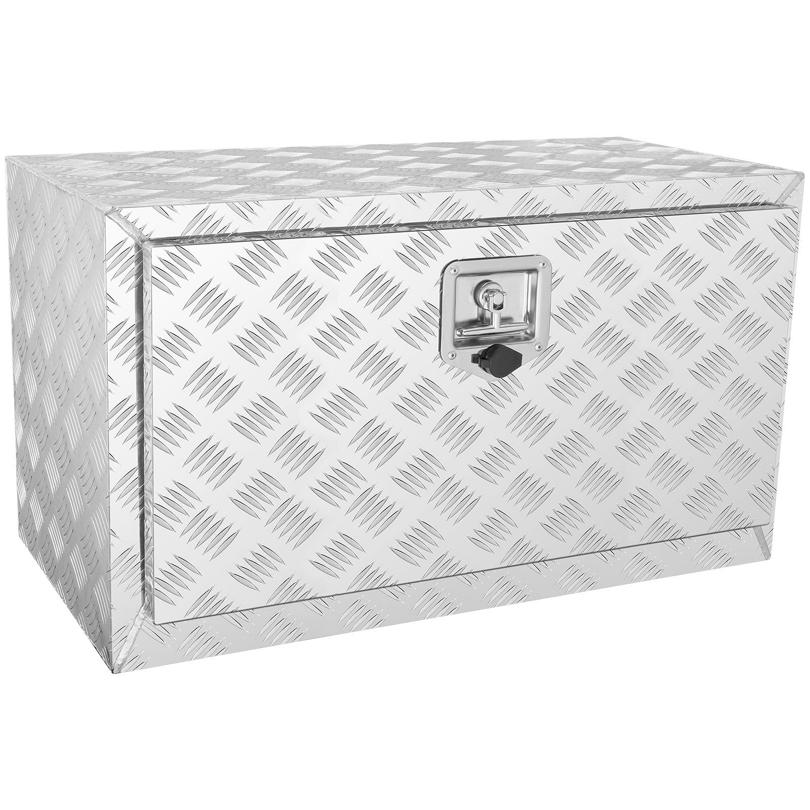 Vevor underbody truck box, 30"14"16" pickup storage box, heavy duty aluminum diamond plate tool box with lock and keys, waterproof trailer storage box with t-handle latch for truck, van, trailer