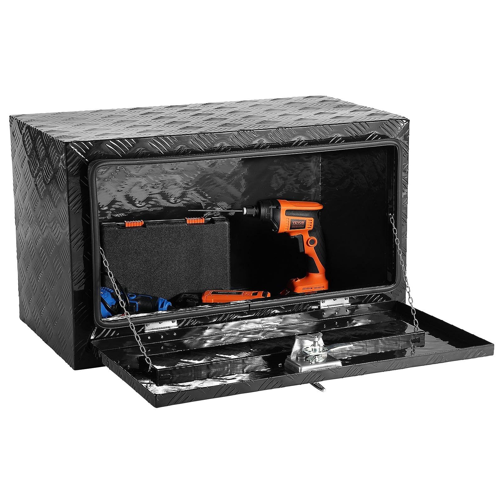 Vevor underbody aluminum truck tool box 30" x 17" x 18" trailer rv tool storage