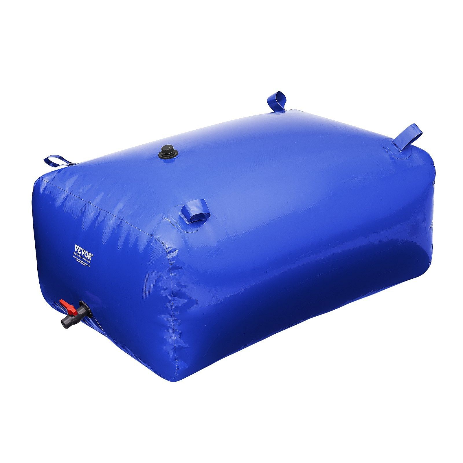 Vevor 400l/105.7 gallon water storage bladder, rv water tank, 1000d blue pvc collapsible water storage containers, large capacity soft water bag, portable water bladder, fire prevention, camping