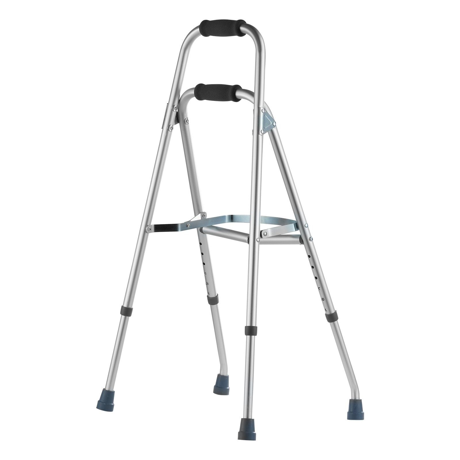 Folding hemi walker, one arm folding walker for seniors with 6-level adjustable height, lightweight aluminum | side one-hand style mobility aid for elderly handicapped disabled, up to 350lbs