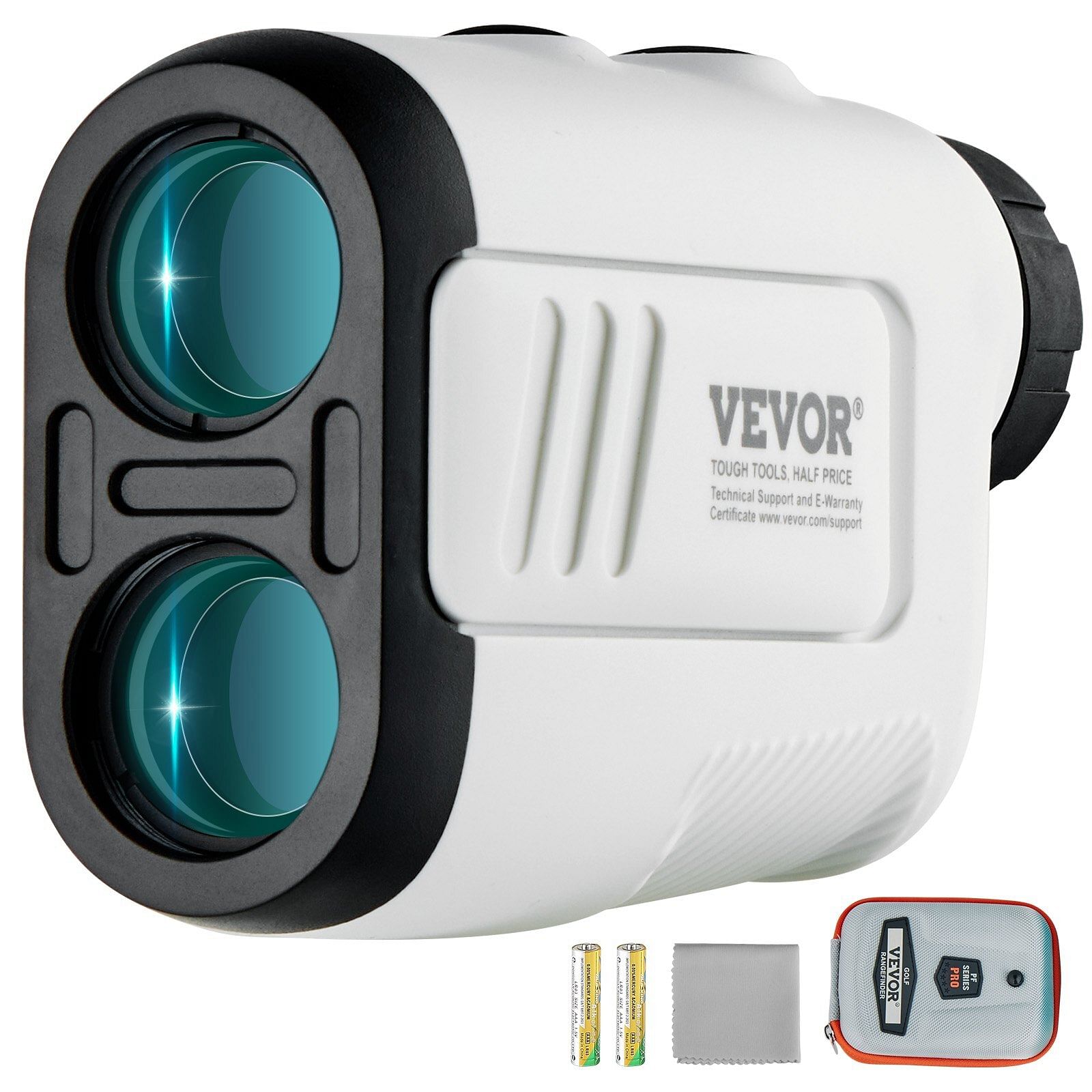 Vevor golf rangefinder, 650 yards laser golfing hunting range finder, 6x magnification distance measuring, golfing accessory with high-precision flag lock, slope switch, continuous scan, and batteries