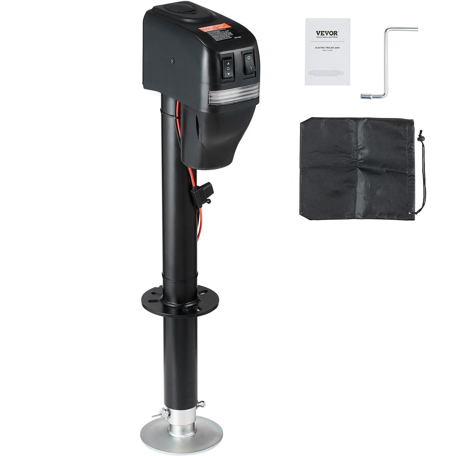 Vevor electric trailer jack, power tongue jack weight capacity 4000 lbs, 9.84"-33.85" electric tongue jack with waterproof cover for lifting rv trailer, horse trailer, utility trailer, yacht trailer
