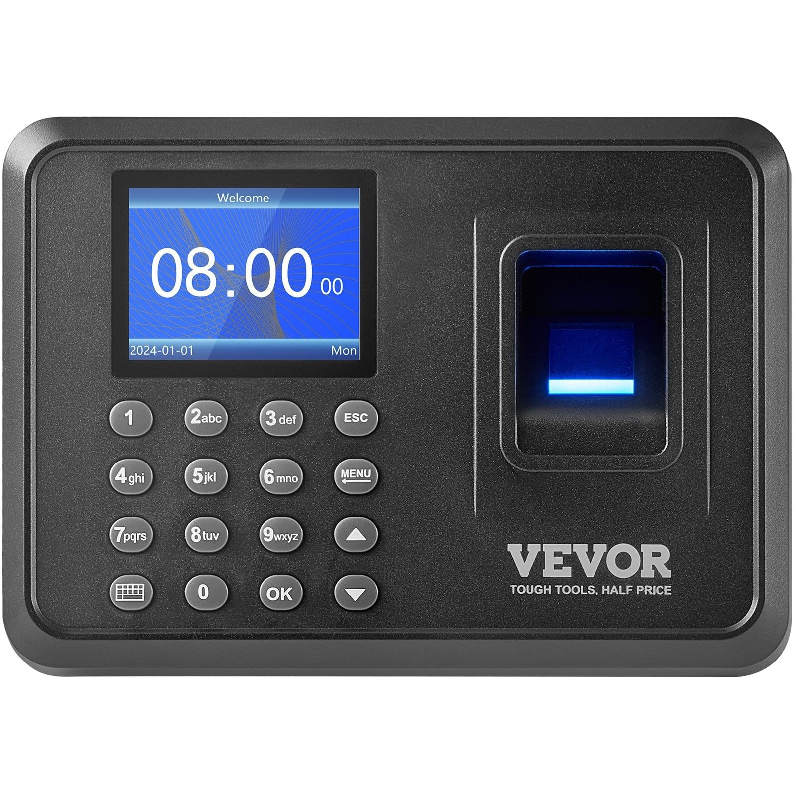 Time clock, fingerprint time clocks for employees small business, biometric time clock with usb drive,  automatic punch in/out, no monthly fees