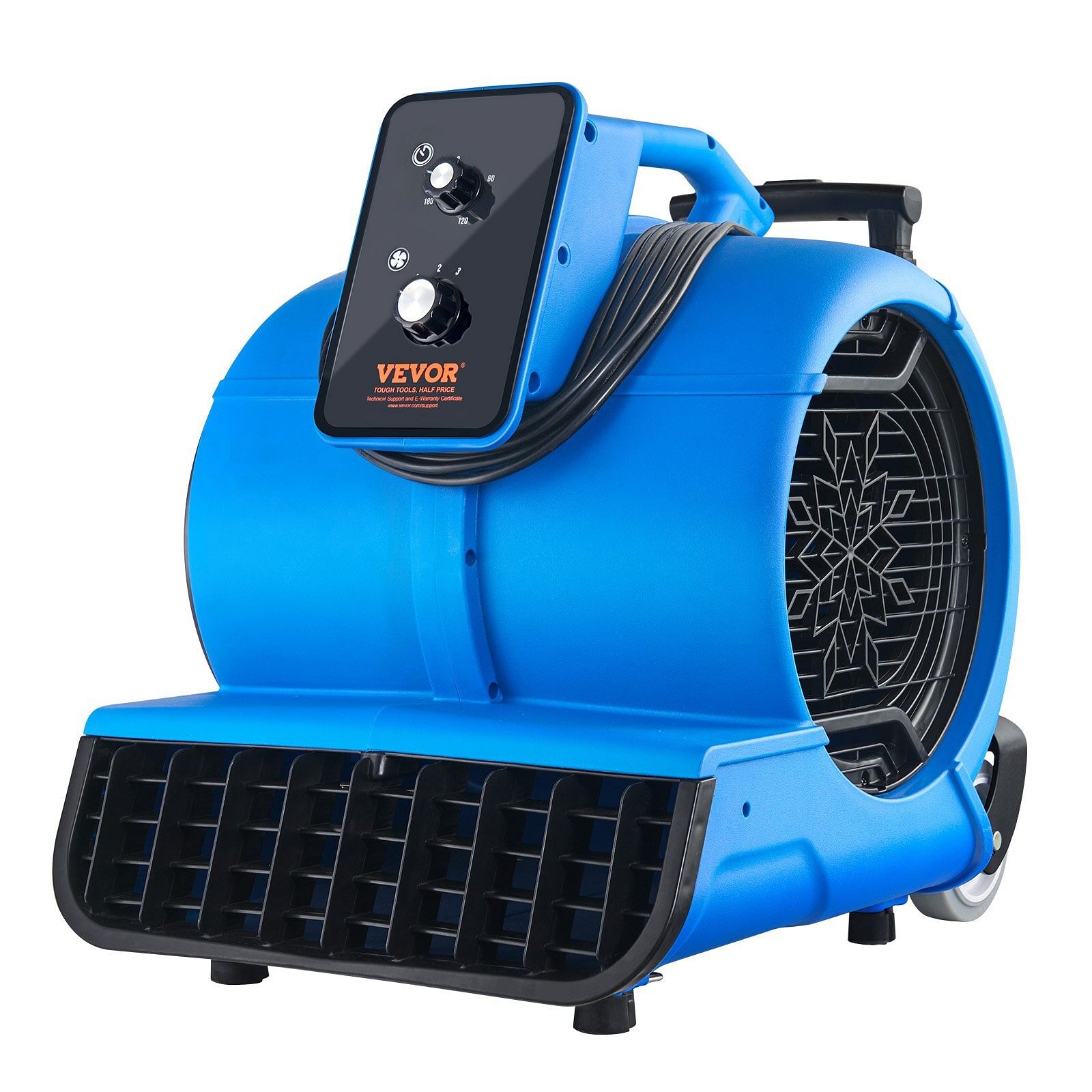 Vevor floor blower 1560 rpm 4000 cfm air mover with 3 blowing angles 3-speeds