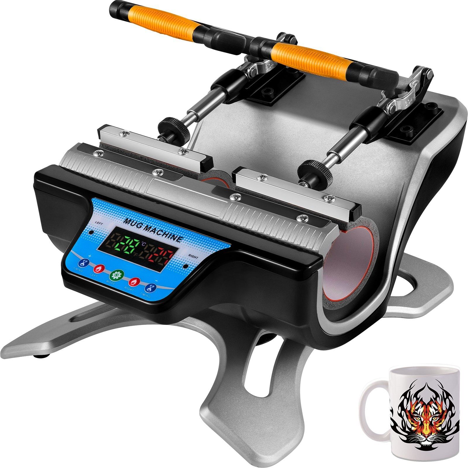Vevor mug heat press, 2pcs 15oz mug press sublimation machine dual station design, 280w lcd cup press machine for 11oz-15oz, diy presser transferring pictures on coffee mugs ceramic cups bottles