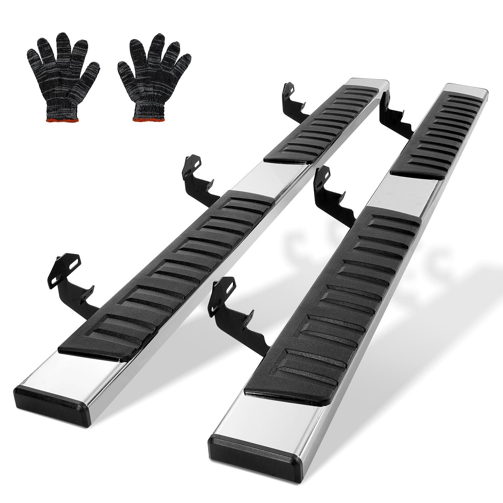 Vevor running boards 6" step bars fit 2015-2023 ford f150-crew cab 500 lbs 2 pcs