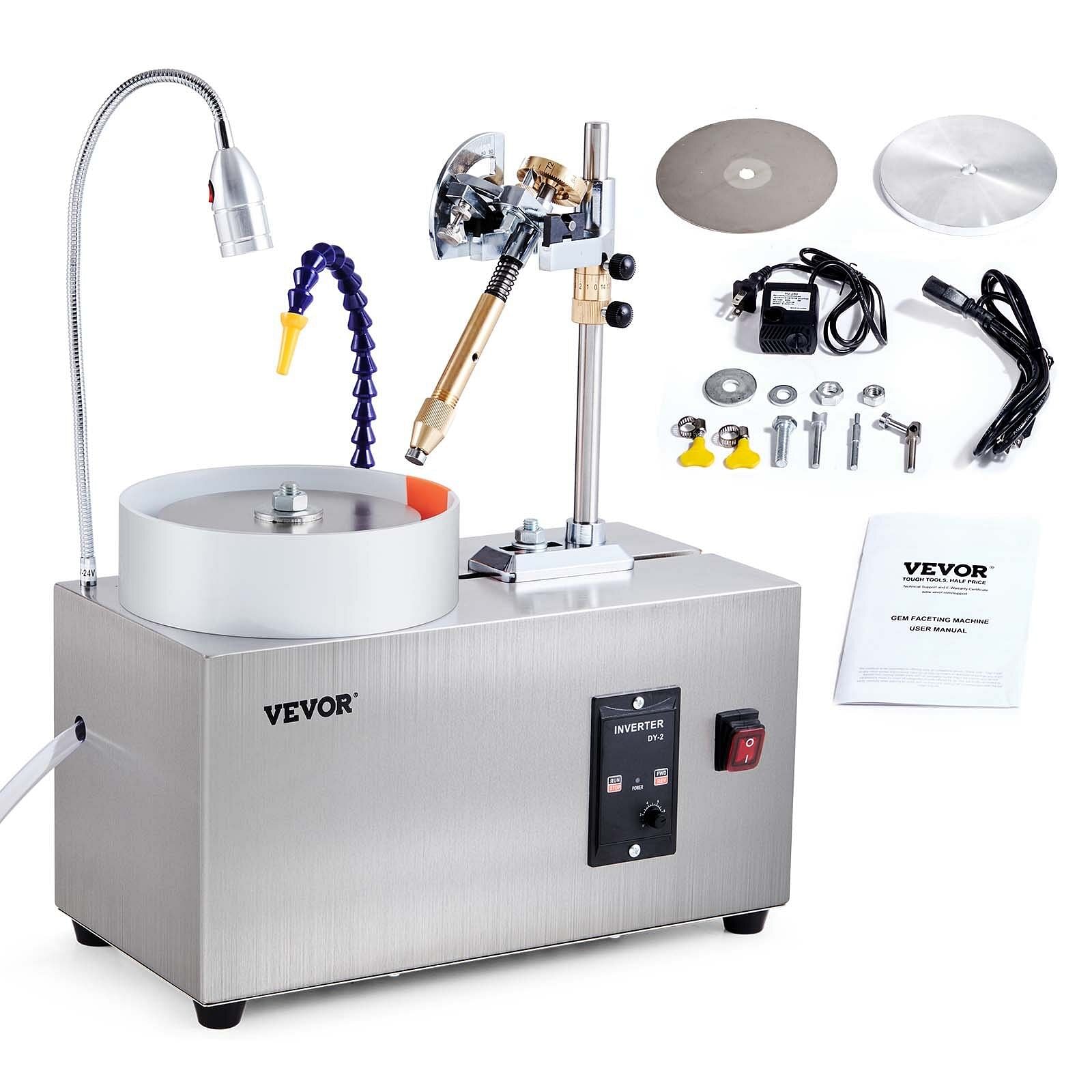 Vevor gem faceting machine 180w jade grinding polishing 2980rpm rock polisher