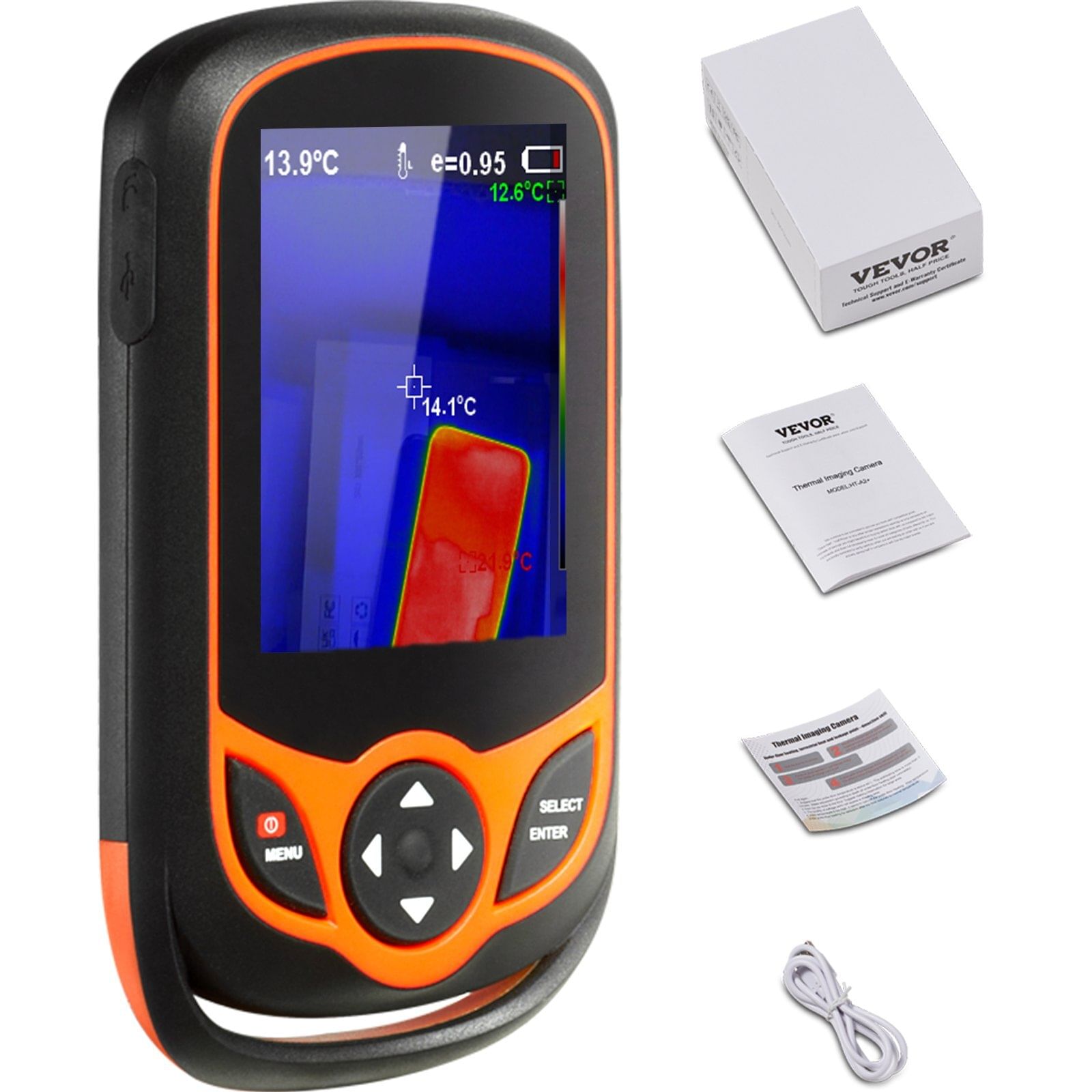 Thermal imaging camera, 256 x 192 ir resolution pocket infrared thermal imager with wifi, 25hz refresh rate thermal camera pocket with 3.2" touch screen, 0.3mp visual camera, -4?&deg;f-1022?&deg;f, ip54