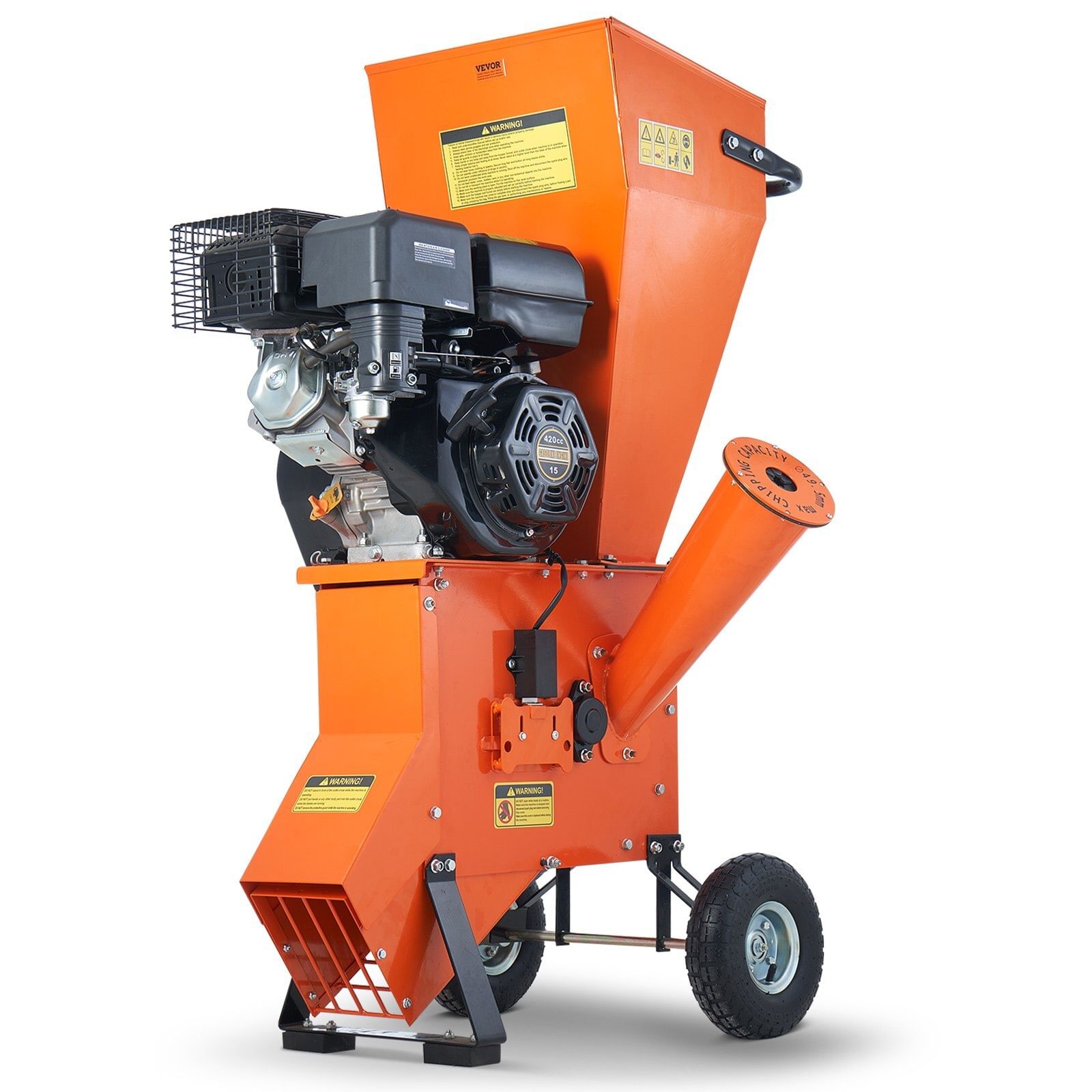 Wood chipper shredder mulcher 12 hp heavyduty gas powered 6.7" 420cc 8.6kw