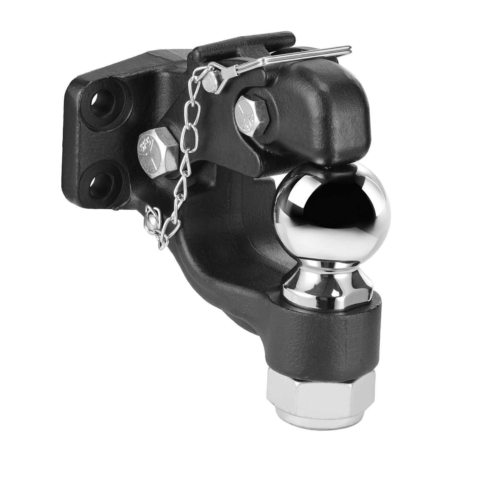 Pintle hitch 2-5/16" mount hitch ball for 2.5" to 3" lunette ring 30000 lbs