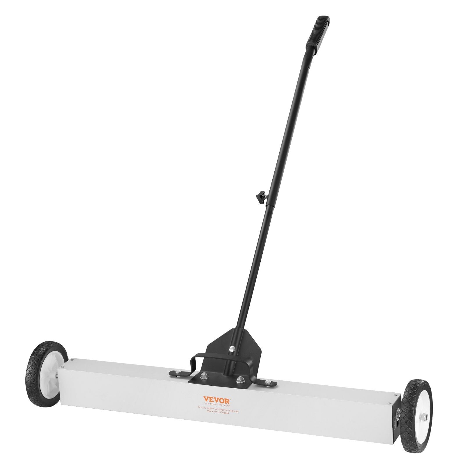 55lbs rolling magnetic sweeper with wheels,push-type magnetic pick up sweeper, 36-inch large magnet pickup lawn sweeper with telescoping handle, easy cleanup of workshop garage yard