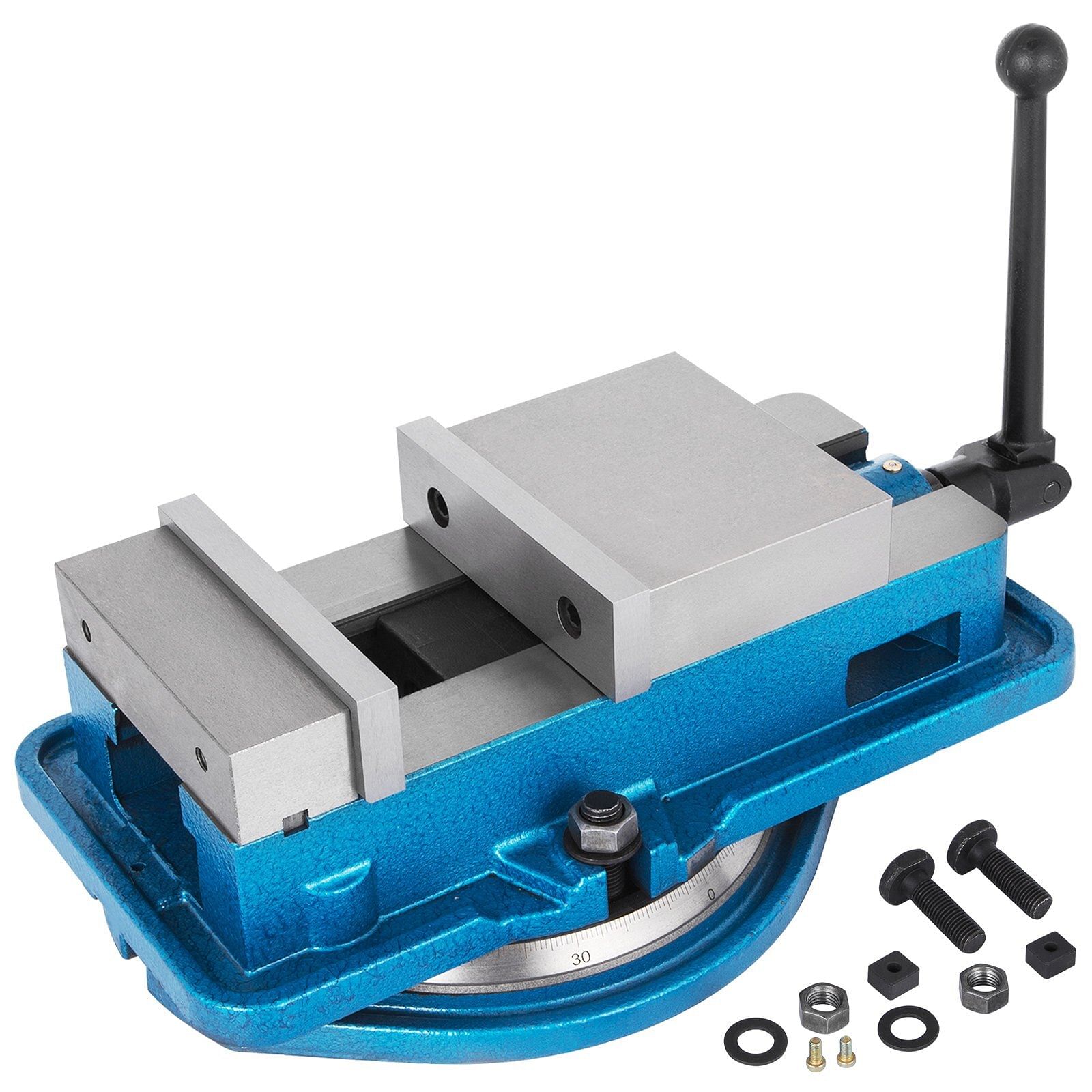 Vevor 5 inch accu lock down vise precision milling vice 5 inch jaw width drill press vise milling drilling machine bench clamp clamping vice with 360 degree swiveling base cnc vise