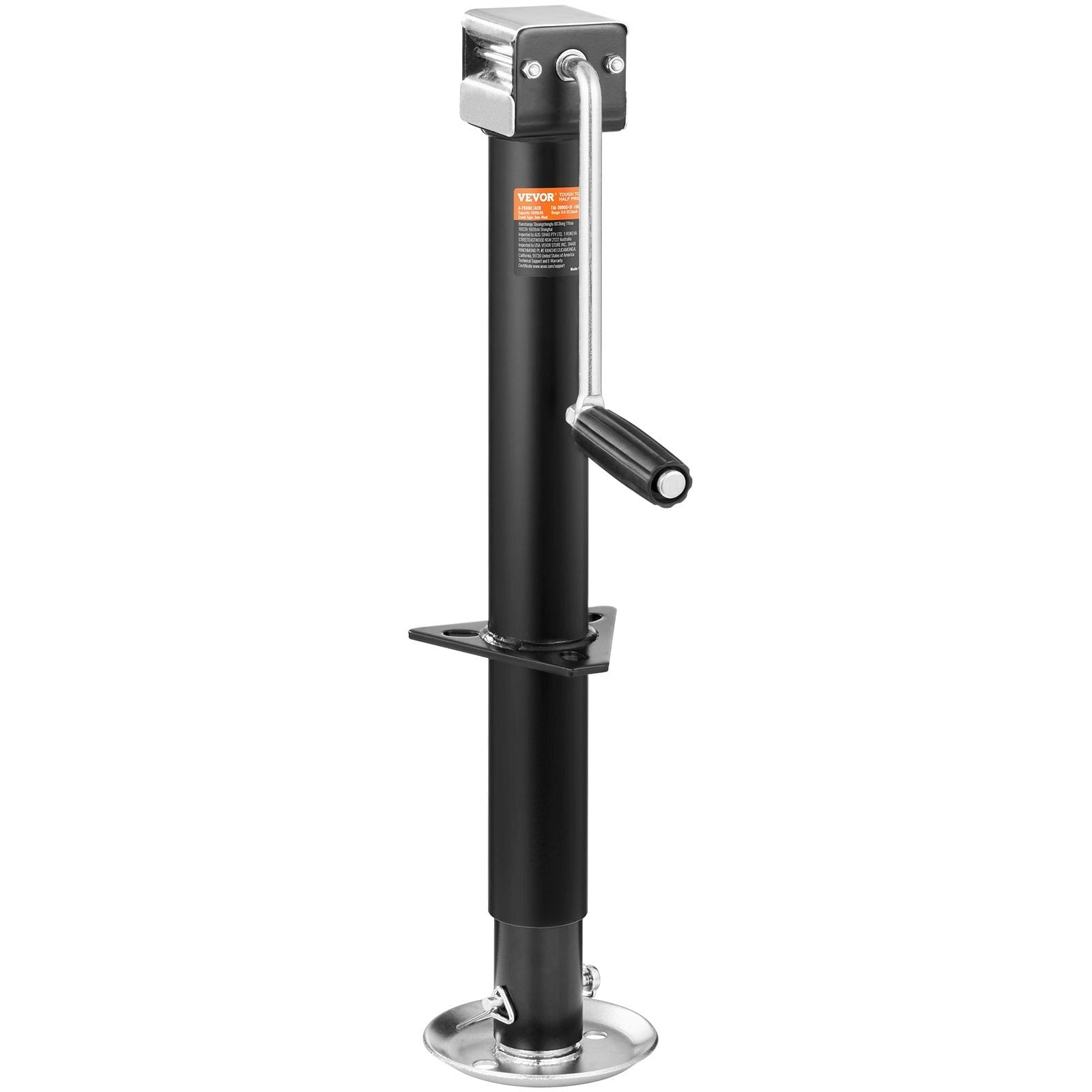 Vevor trailer jack, trailer tongue jack a-frame bolt on weight capacity 5000 lb, trailer jack stand with handle for lifting rv trailer, horse trailer, utility trailer, yacht trailer