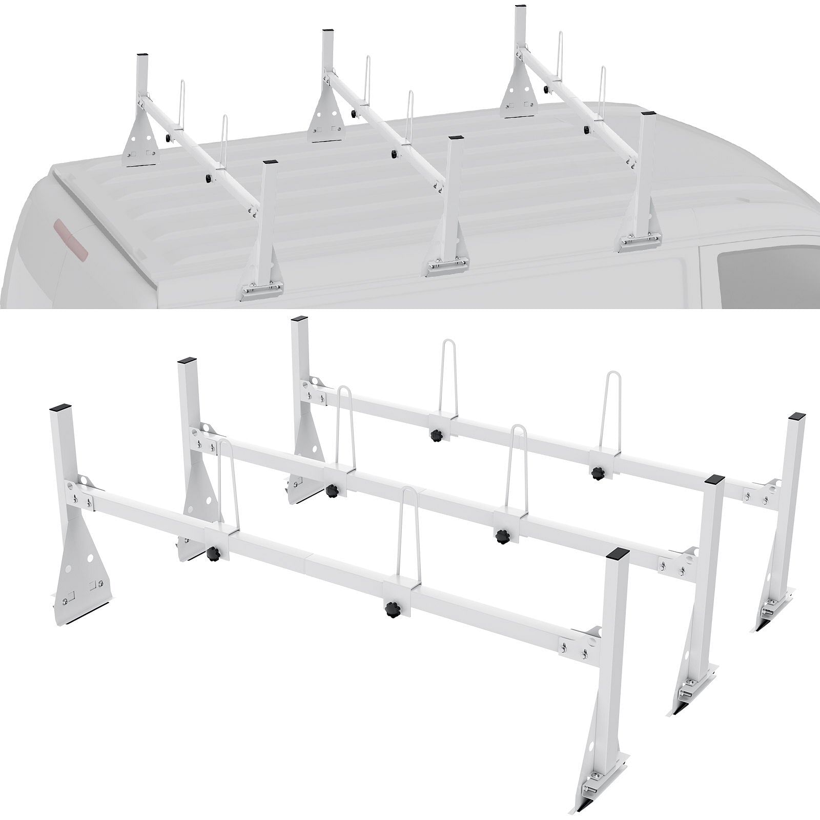 Vevor trailer ladder rack van roof ladder rack 600 lbs 56.7-63 inch adjustable