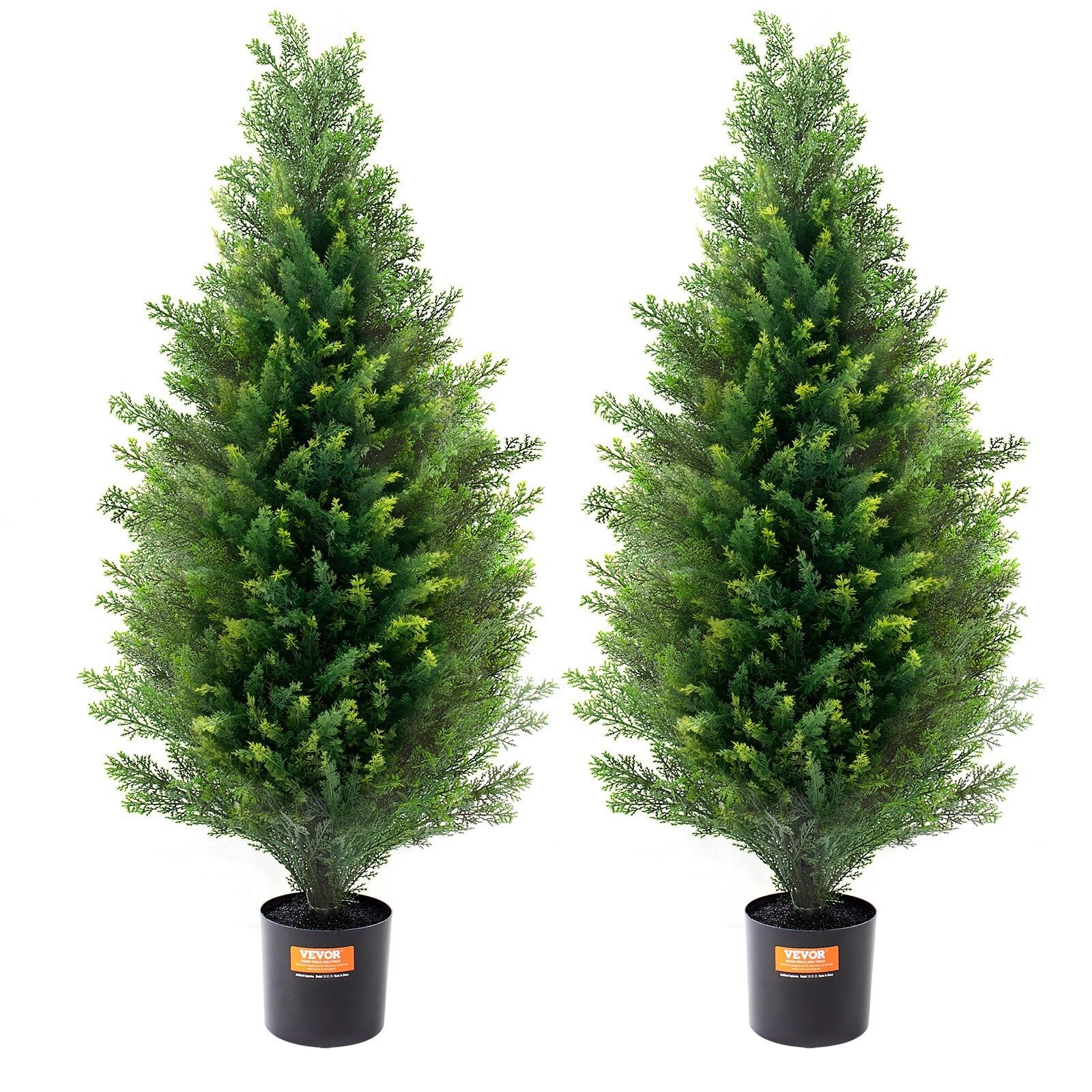 2 pack 3' artificial cedar topiary tree faux plant uv decor in/outdoor
