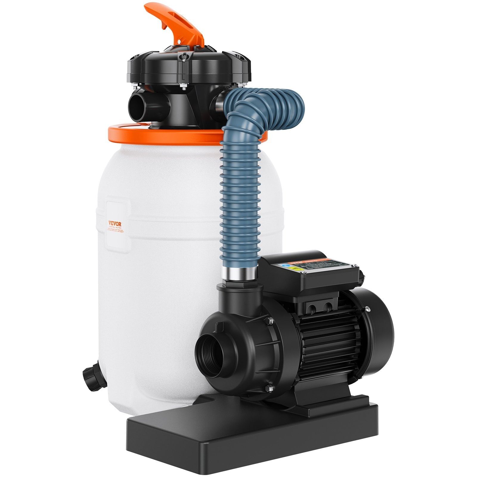 Sand filter pump for above ground pools, 10-inch, 1585 gph, 0.33 hp swimming pool pumps system & filters combo set with 5-way multi-port valve & pressure gauge, for domestic and commercial pools