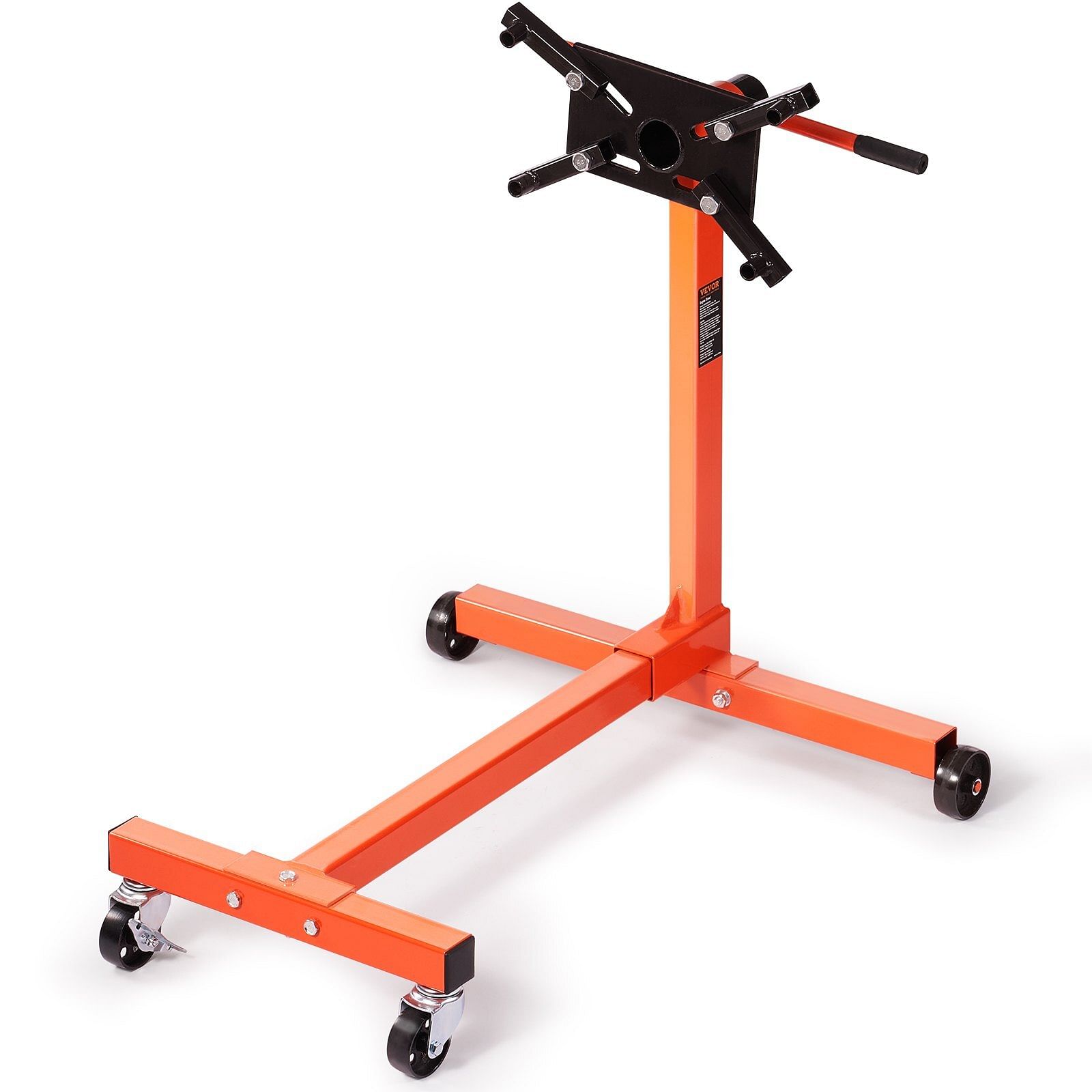 Vevor engine stand, 750 lbs (3/8 ton) rotating engine motor stand with 360 degree adjustable head, cast iron motor hoist dolly, 4-caster, 4 adjustable arms, for vehicle maintenance, auto repair