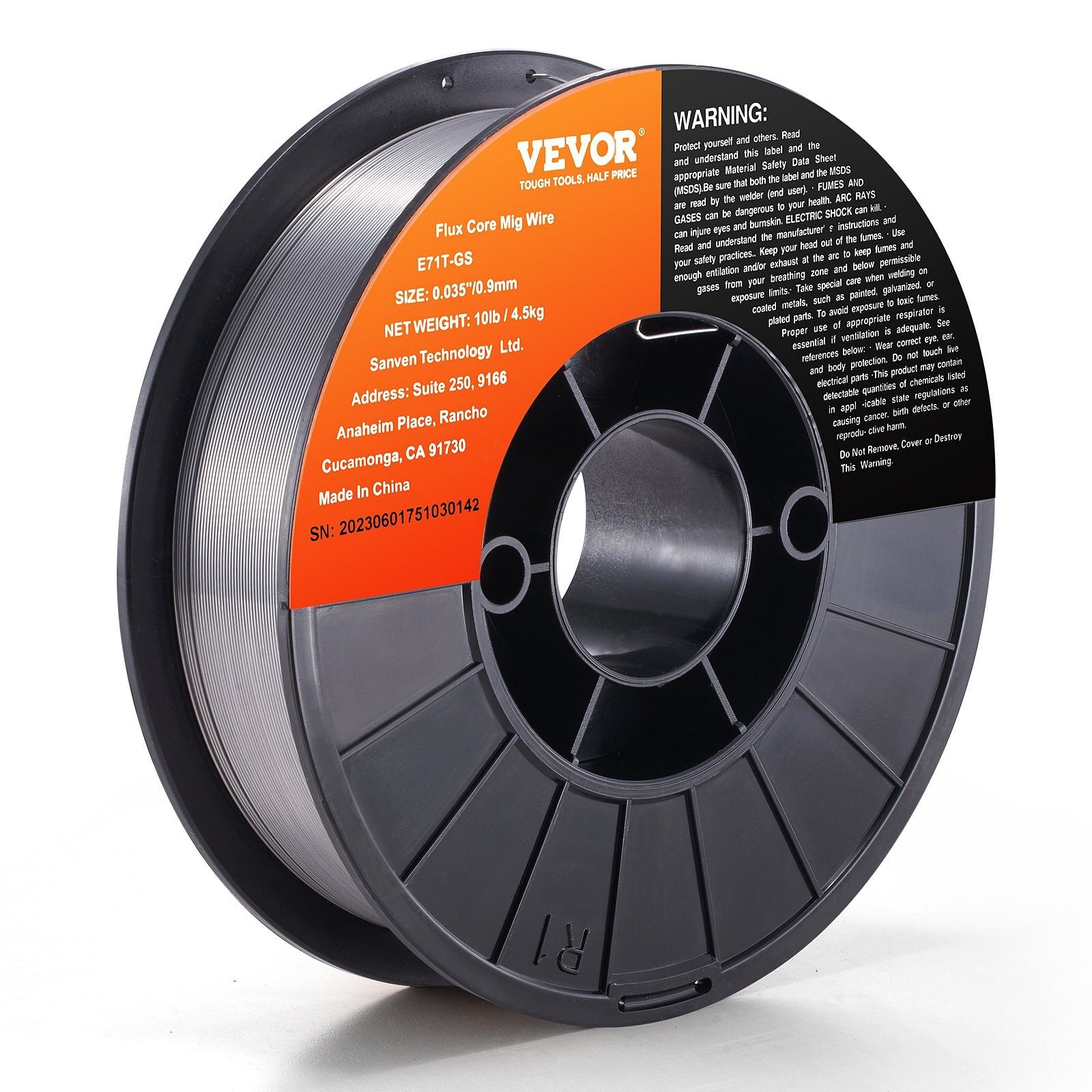 Vevor flux core mig welding wire e71t-gs 0.035" 10lb gasless mild steel mig wire