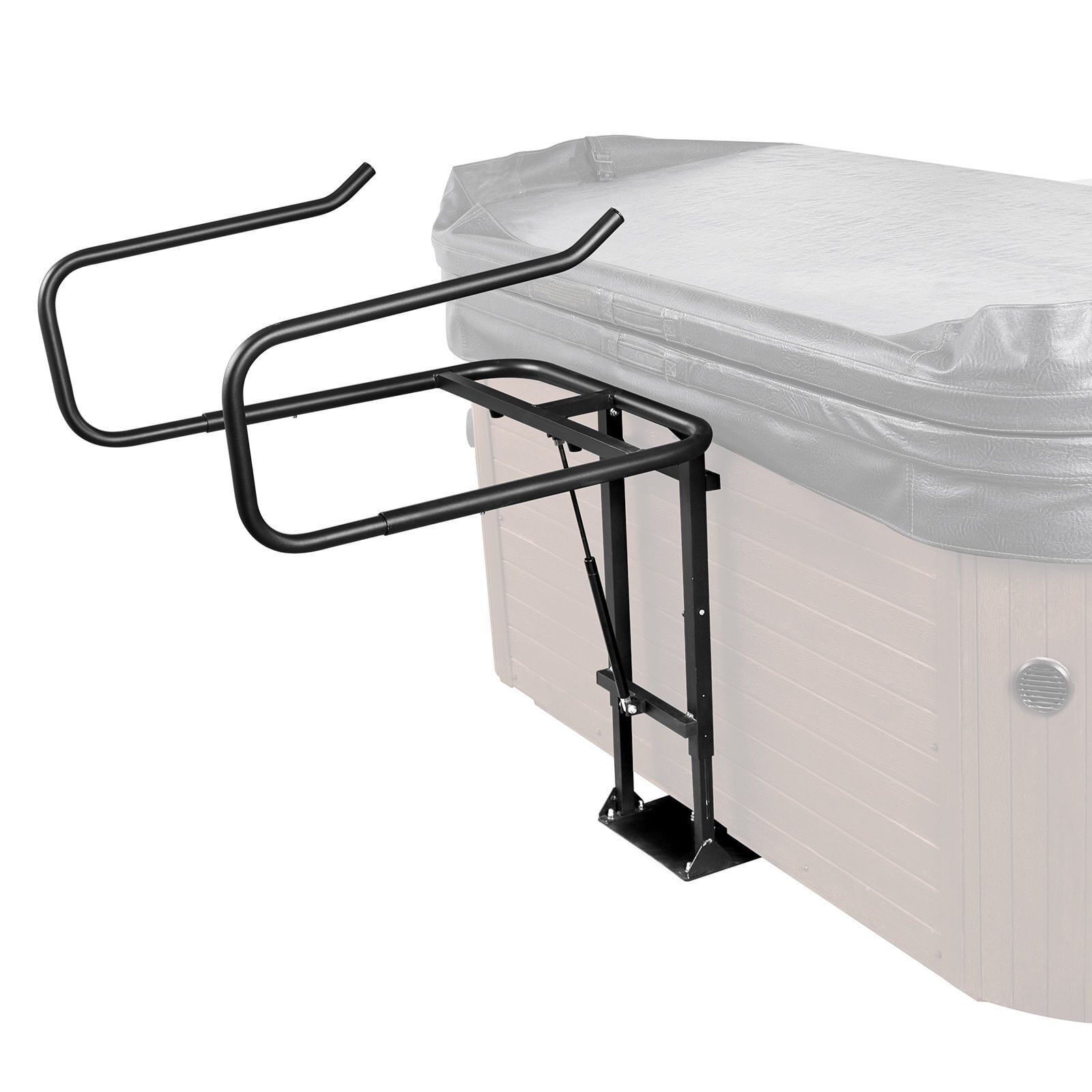 Hot tub cover lift, spa cover lift, hydraulic, height 33.1" - 41.3" width 53.1" - 92.5" adjustable, installed underneath on one sides, suitable for various sizes of hot tubs, spa