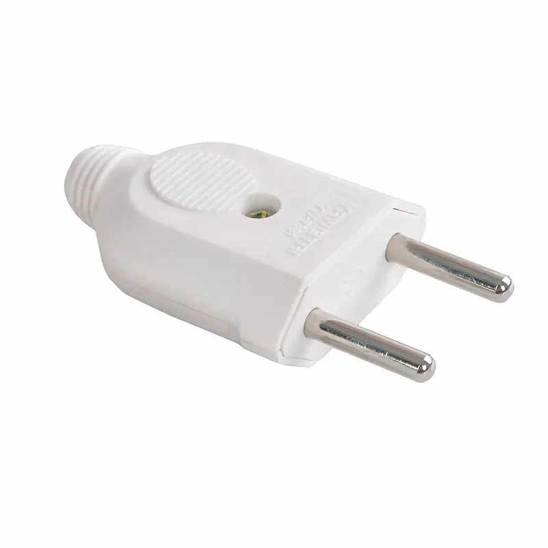 Color: white - eu 2 pin ac electric power rewireable plug male female socket outlet adaptor adapter wire extension cord connector detachable