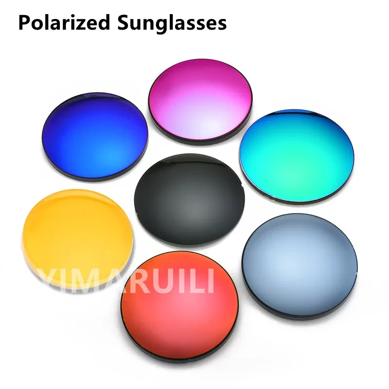 Lenses color: gray, lens index: 1.56 - yimaruili 1.56 1.61 1.67 polarized lens sunglasses lens uv400 optical prescription cr-39 resin colorful mirror lens 1 pair