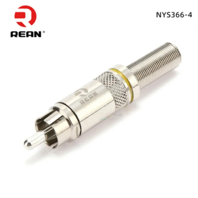 Color: white - 1pcs rean rca audio av video plug gold-plated large tail diameter nys366-bg fever hifi dvd