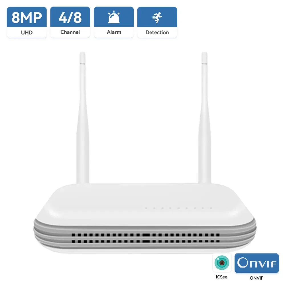 Ships from: china, plug standard: uk plug, build-in hdd: none - wifi nvr mini 4ch 8mp/8ch 3mp xmeye wifi video recorder for wireless security system tf card slot face detection p2p h.265
