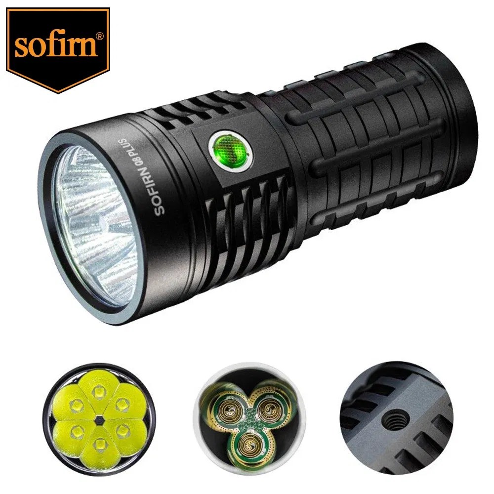 Emitting color: changeable, size: m, ships from: china - sofirn q8 plus super powerful led flashlight 16000lm usb c rechargeable 21700 anduril 2.0 torch xhp50b reverse charging