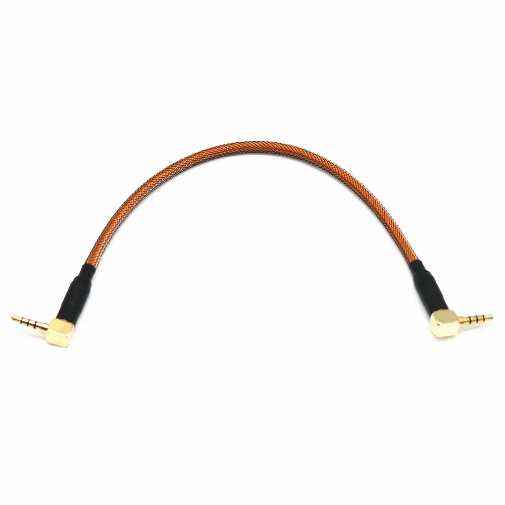 Color: beige, length: <=0.5m - new 3.5mm trs trrs to trrs spring coiled cable for split keyboard rode sc7 by videomic go video micro-type mics audio cord cable
