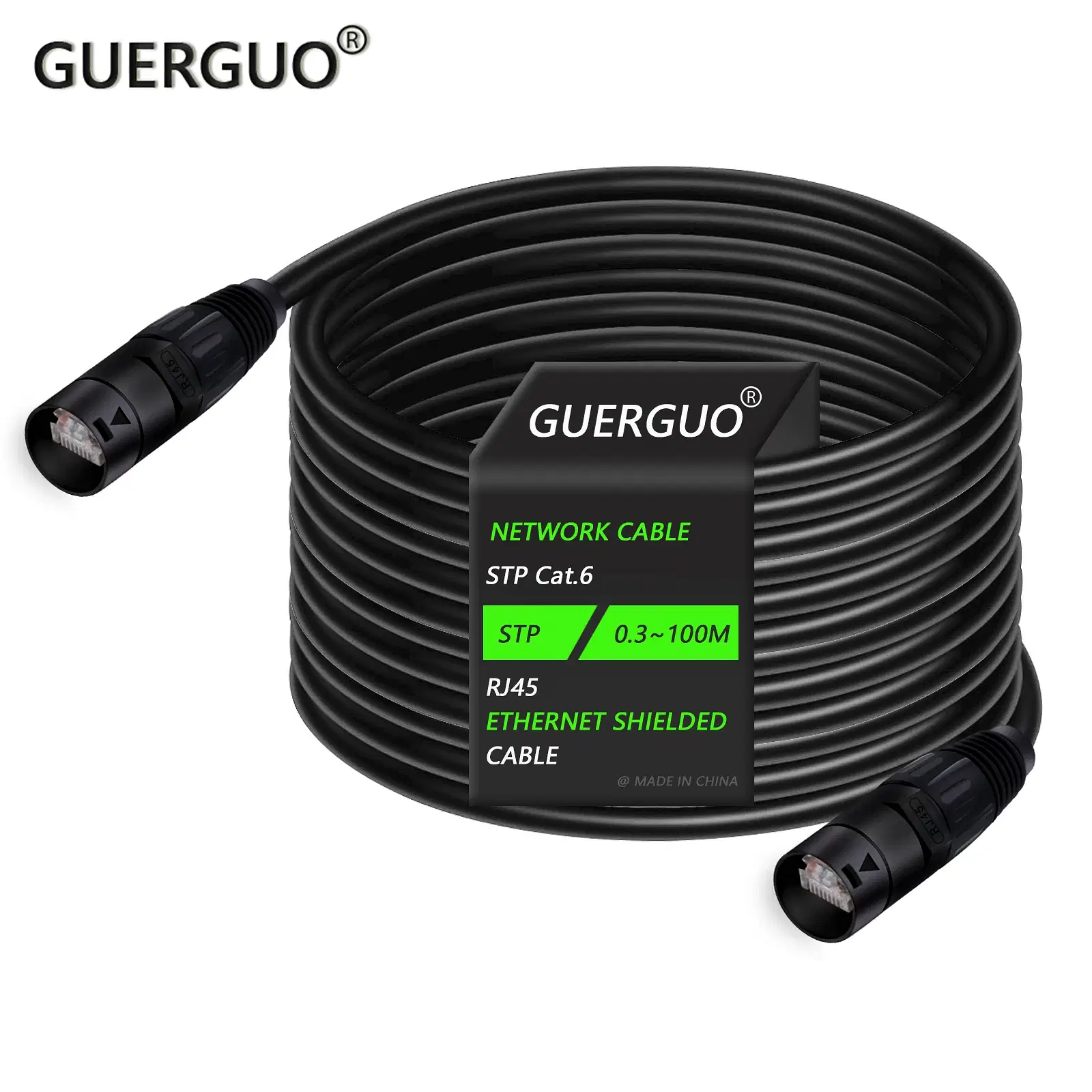 Color: ivory, length: 3m - 0.3m-100m cat5/cat6 stage ethernet extension shielded cable outdoor&indoor lan network stp/sftp cable with zinc alloy rj45 plug