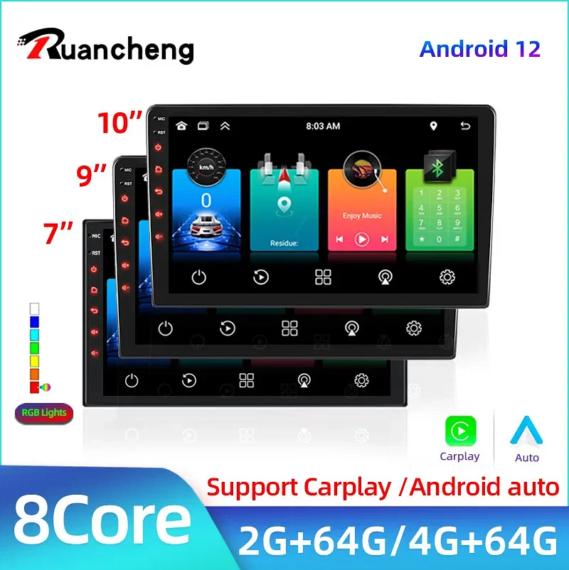 Color: red, ships from: poland - 2 din 7 9 10 inch car play android radio multimedia carplay android auto 2 din stereo receiver player 2din gps 4 8 core 4g 64g
