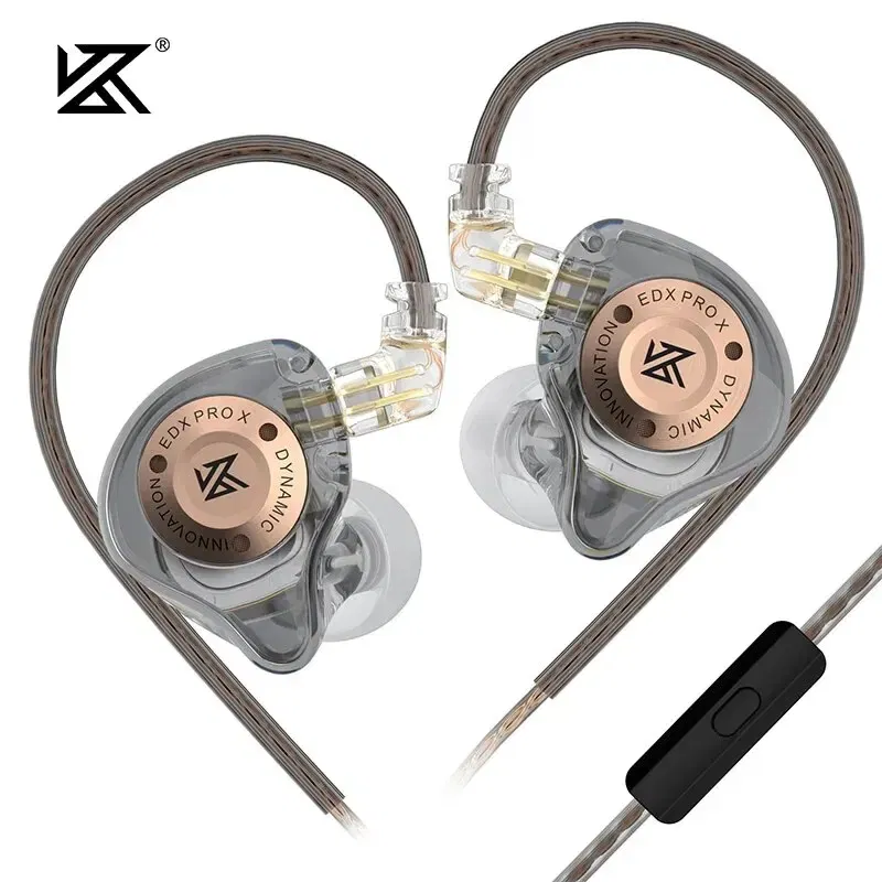 Color: white - kz edx pro x wired earphones hifi stereo bass music earbuds in ear sport headphones noise cancelling gaming headset