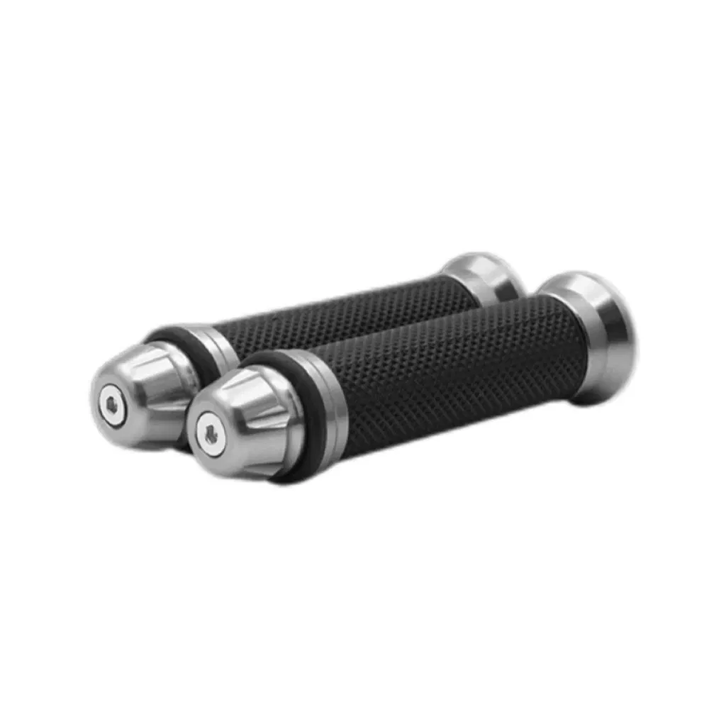 Color: silver, ships from: china - 1 pair brand new cnc hand grips aluminum rubber gel motorcycle handlebar for motorcycle atv five colors motorbike accessories