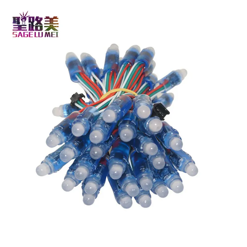 50pcs 12mm ws2811 full color led pixel light module dc 5v ip68 waterproof rgb color 2811 1903 ic digital led christmas light