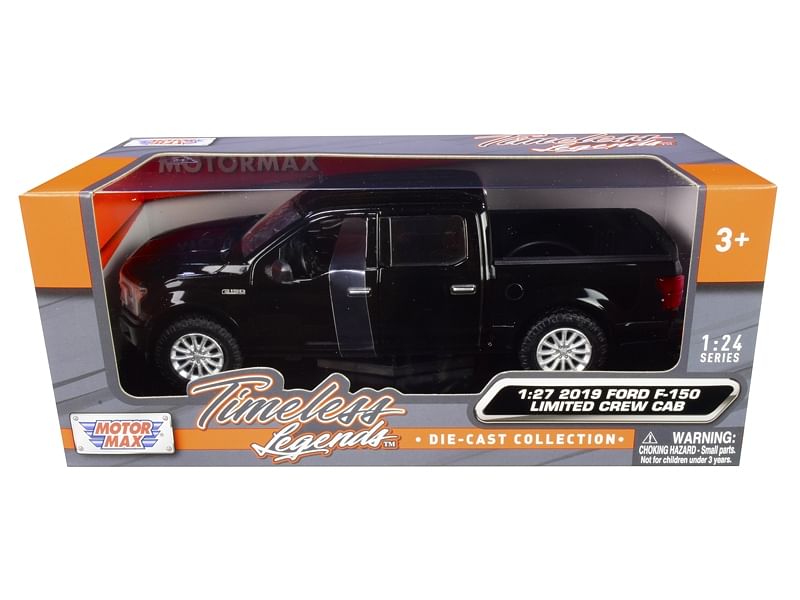 2019 ford f-150 limited crew cab pickup truck black 1/24-1/27 diecast model car by motormax