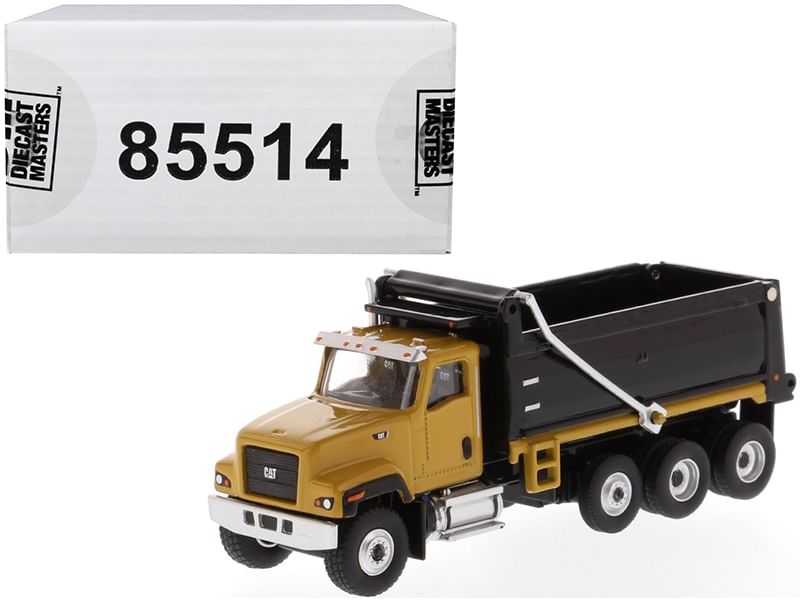 Cat caterpillar ct681 dump truck yellow and black "high line" series 1/87 (ho) scale diecast model by diecast masters